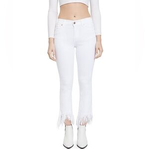 PISTOLA Tallis Comfort Crop Flare Jeans in White